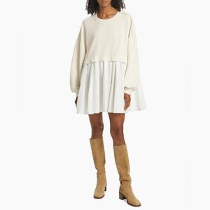 Free People Cream and White Mini Eleanor Dress